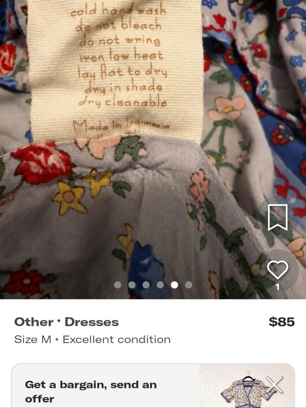 Tulle and Batiste Blue Floral Maxi Wrap Dress - Picture 11 of 11